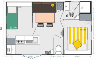 Stacaravan 2 slaapkamers – Le Cozy Stacaravan 2 slaapkamers - Le Cozy