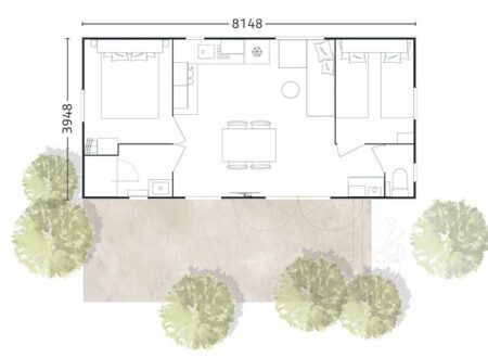 Camping Normandie Côte d'Albâtre | Mobil-Home familial avec chambre Triple